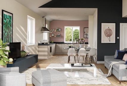 Modern living interior spaces