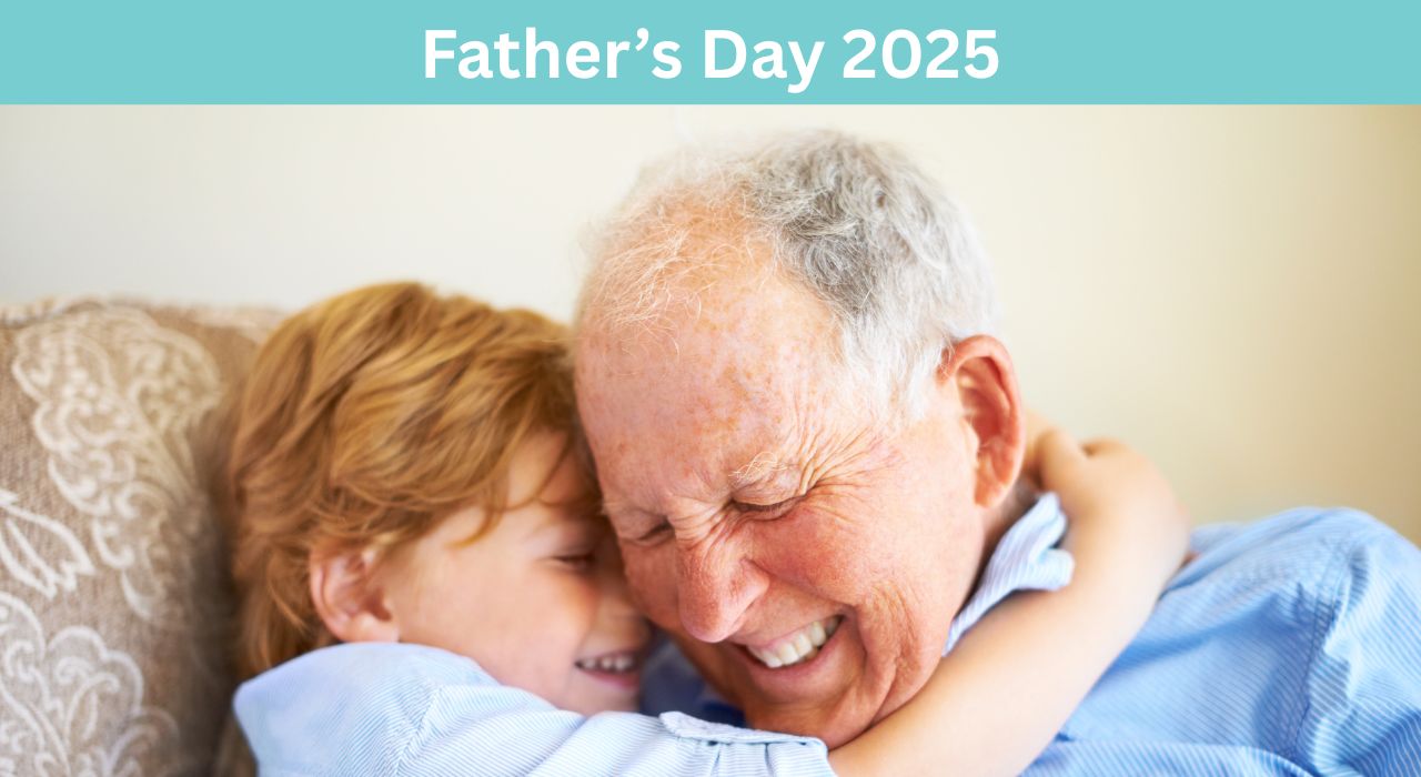 Grandad and Grandson hugging celebrating Fathers Day 2025 Essex