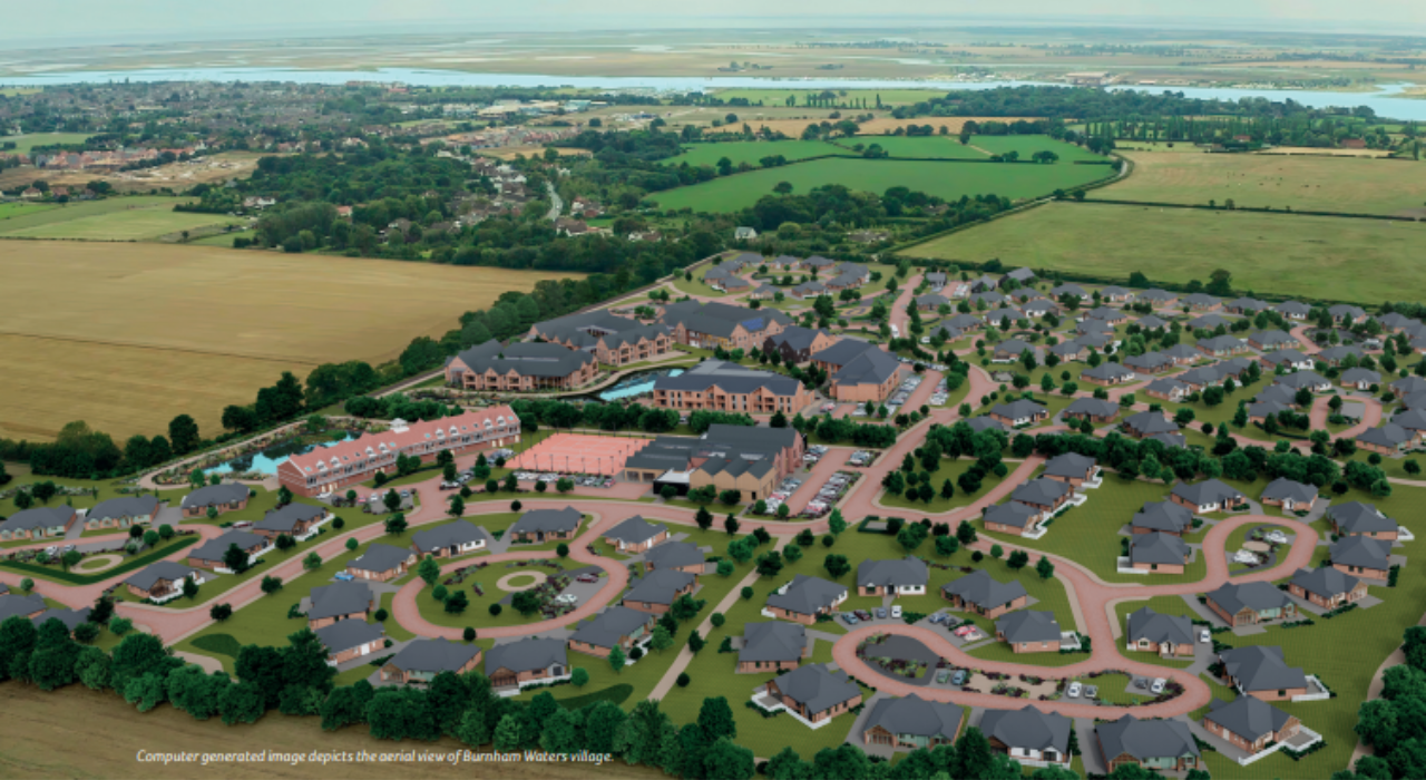 Over–55s retirement bungalows to buy near me - CGI site plan of Burnham Waters, Essex