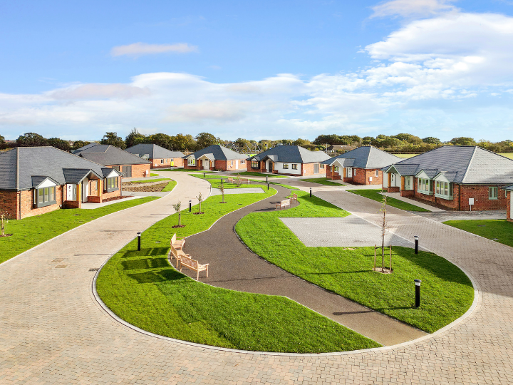 Retirement complexes UK - photo of bungalows at Burnham Waters in Essex