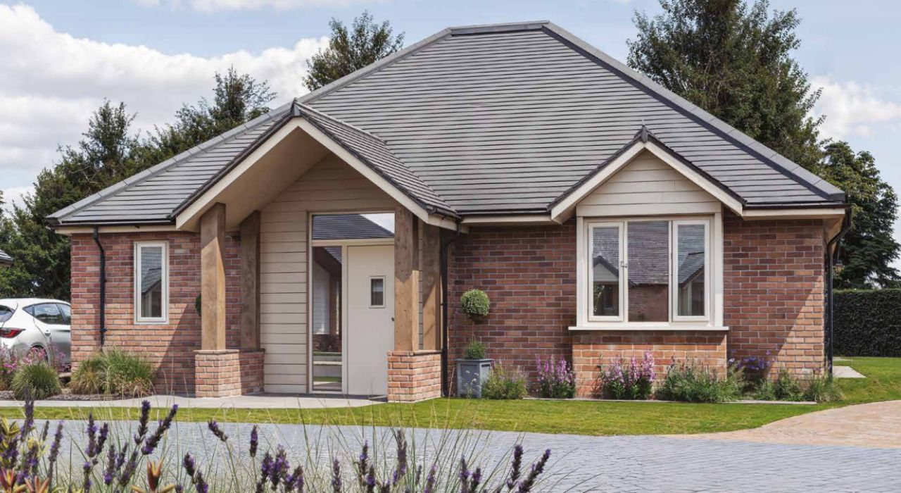 Retirement homes for sale in Essex - external CGI of new, one-bedroom bungalow at Burnham Waters