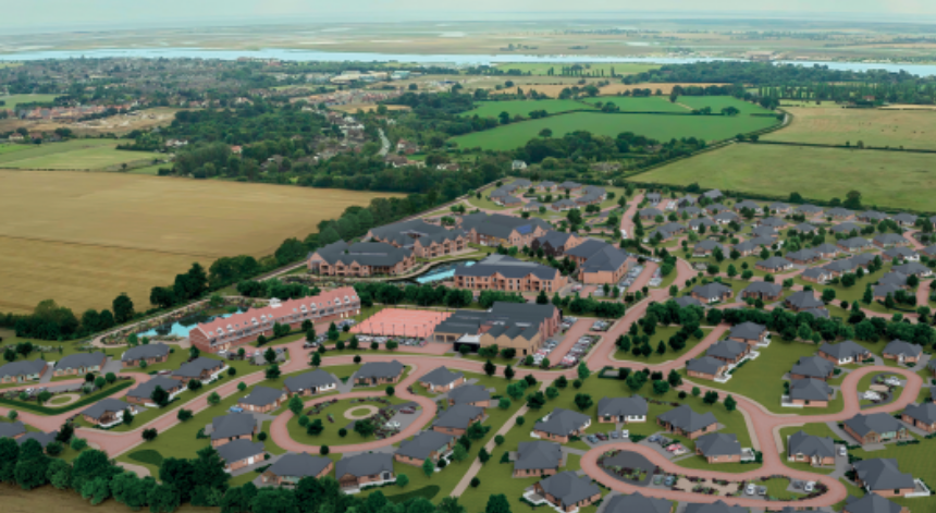 Senior homes near me - arial photo of Burnham Waters in Essex