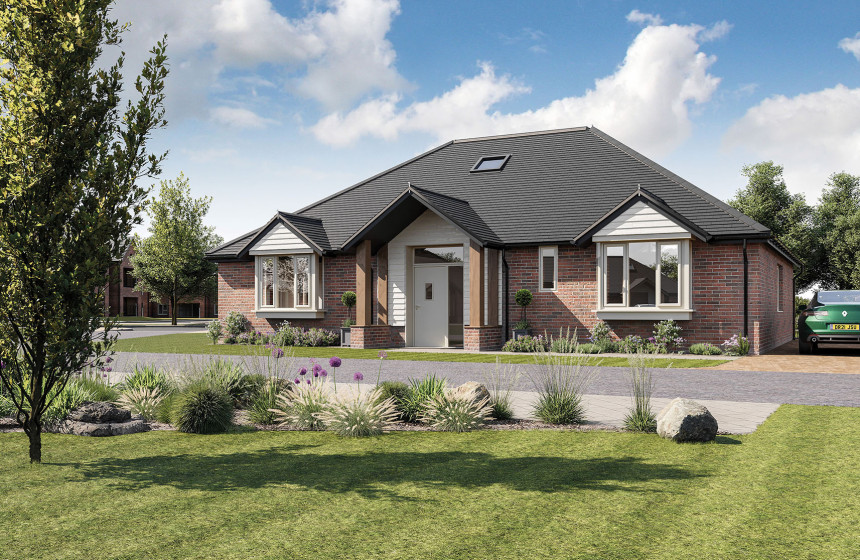 An image of a Burnham Waters bungalow to represent suitable houses for over 55’s.