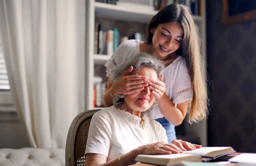 An image of a resident and her grandchild at lifestyle retirement villages for over 55’s.