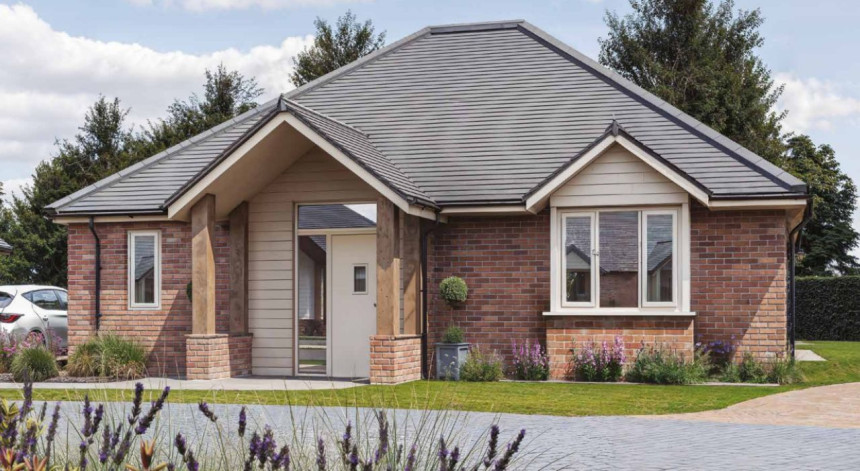 Retirement homes for sale in Essex - external CGI of new, one-bedroom bungalow at Burnham Waters