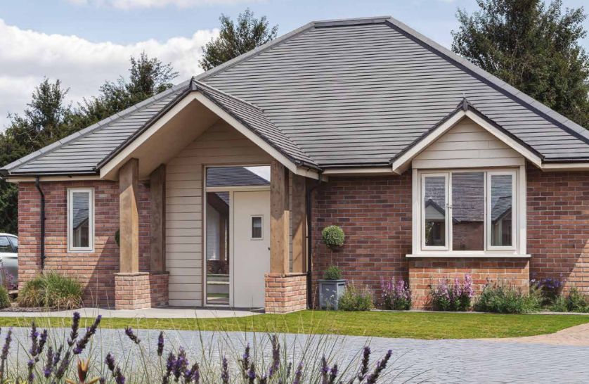 Retirement homes for sale in Essex - external CGI of new, one-bedroom bungalow at Burnham Waters