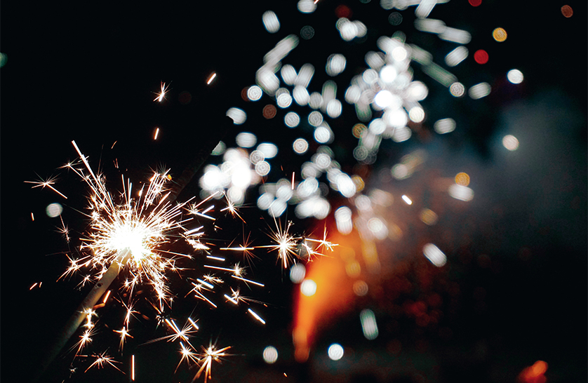 An image of a sparkler on bonfire night to represent what's going on in Essex on November 5th.