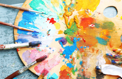 Burnham Art Trail 2026 - paint palette with brushes