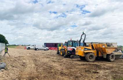 An image of construction starting at Burnham Village.