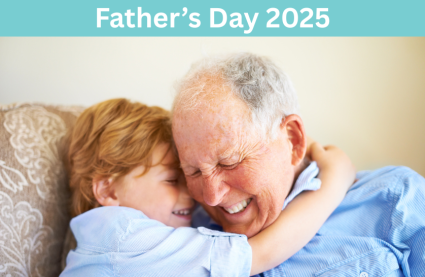 Grandad and Grandson hugging celebrating Fathers Day 2025 Essex