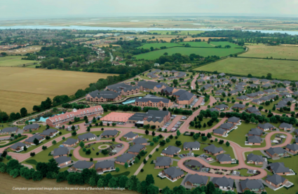 Over–55s retirement bungalows to buy near me - CGI site plan of Burnham Waters, Essex