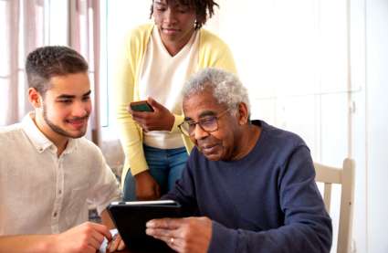 Over 55’s protecting themselves online with help from family members.