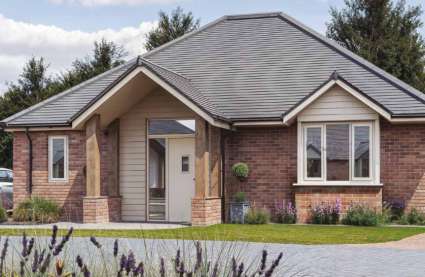 Retirement homes for sale in Essex - external CGI of new, one-bedroom bungalow at Burnham Waters
