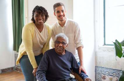 An image of a father and his family to represent what