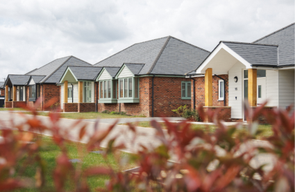 Where are good retirement places? Photo of new build bungalows at Burnham Waters in Essex